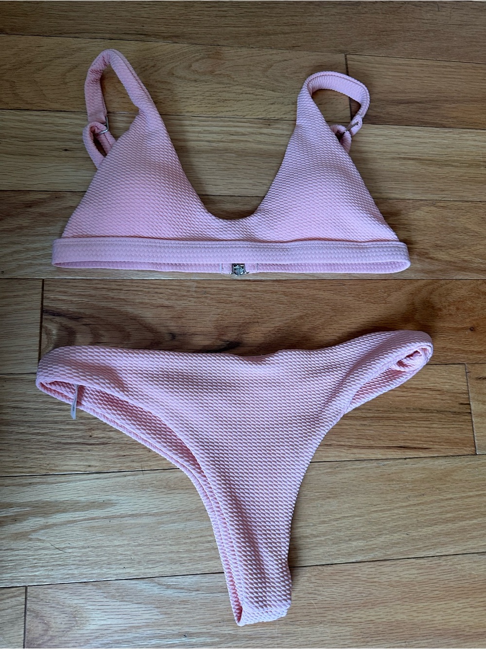 Pink Blush Textured Two-Piece Bikini Set
